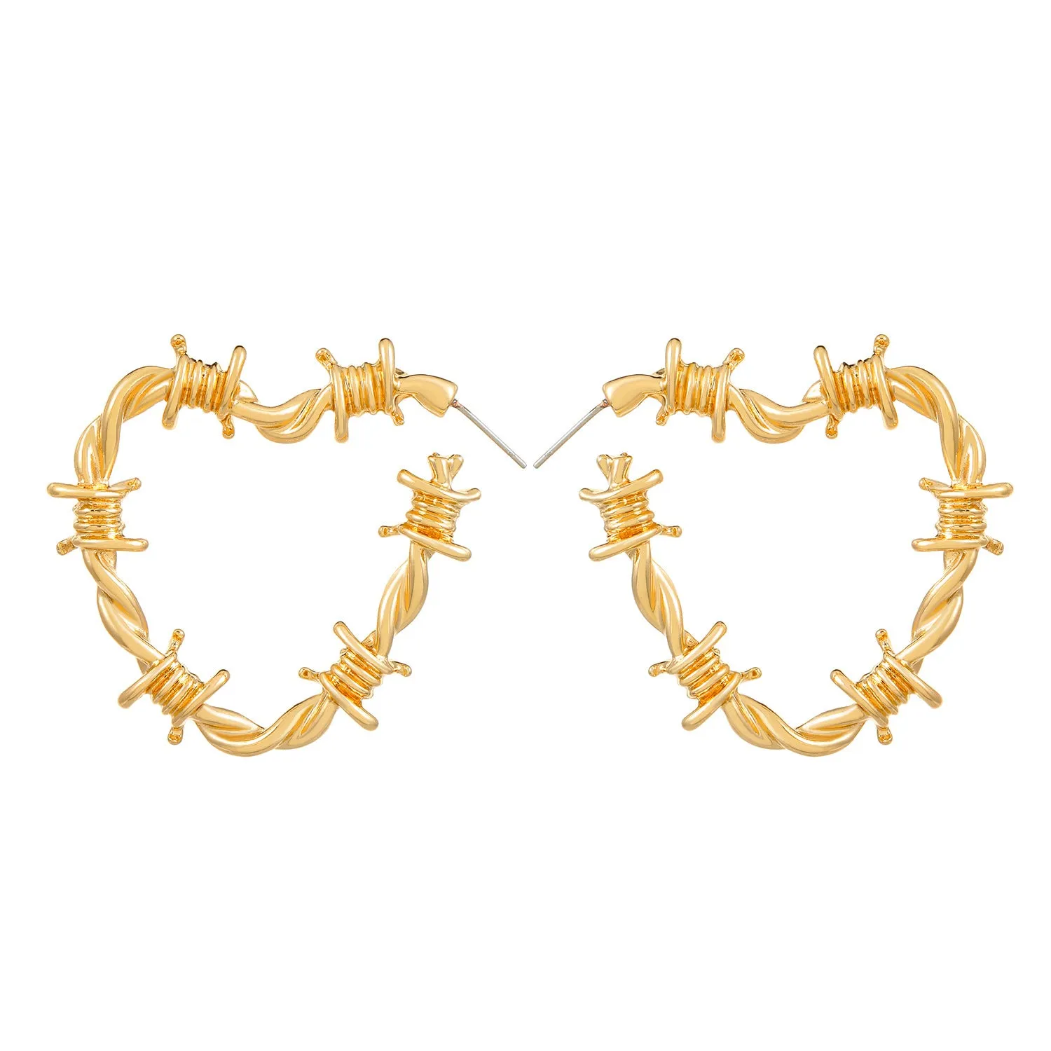 Wholesale Retro Exaggerated Cold Wind Thorn Love Earrings