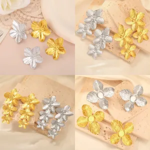 Wholesale Retro exaggerated design petal earrings for women
