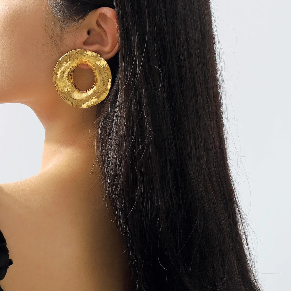 Wholesale Retro Exaggerated Irregular Geometric Large Circle Earrings