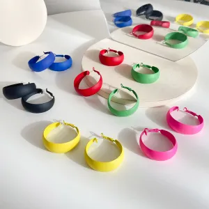 Wholesale Retro exaggerated large earrings with colorful C-shaped earrings