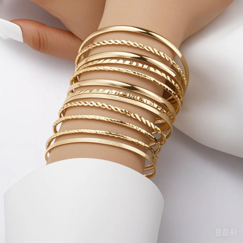 Wholesale Retro exaggerated stacking wide bracelet set