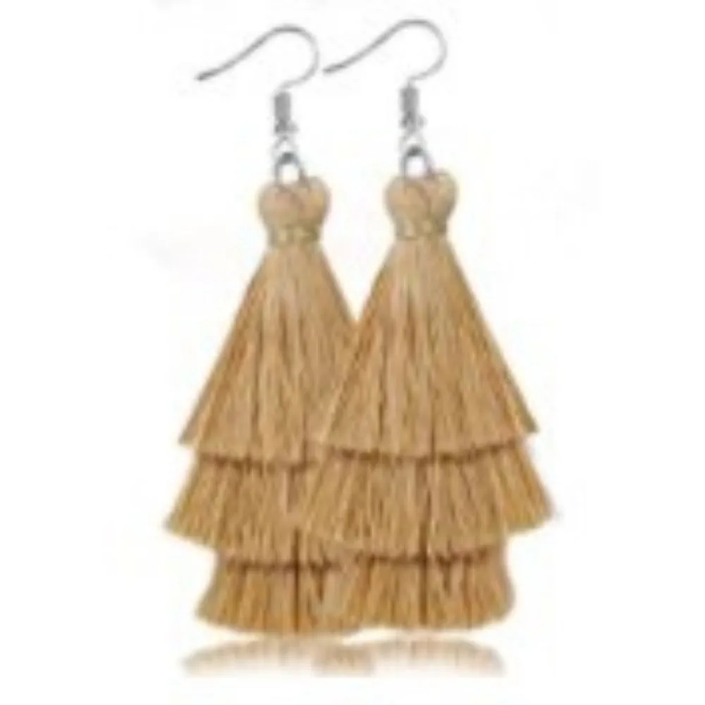 Wholesale Retro Geometric Beach Holiday Exaggerated Rattan Earrings