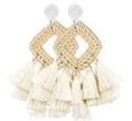 Wholesale Retro Geometric Beach Holiday Exaggerated Rattan Earrings
