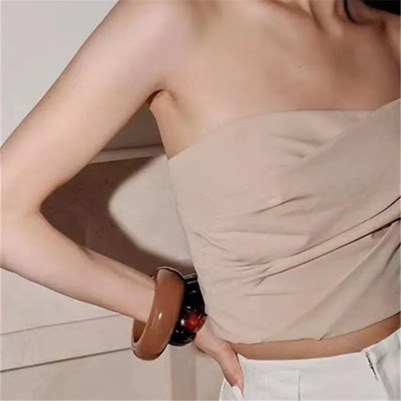 Wholesale Retro Geometric Round Smudged Transparent Bracelet