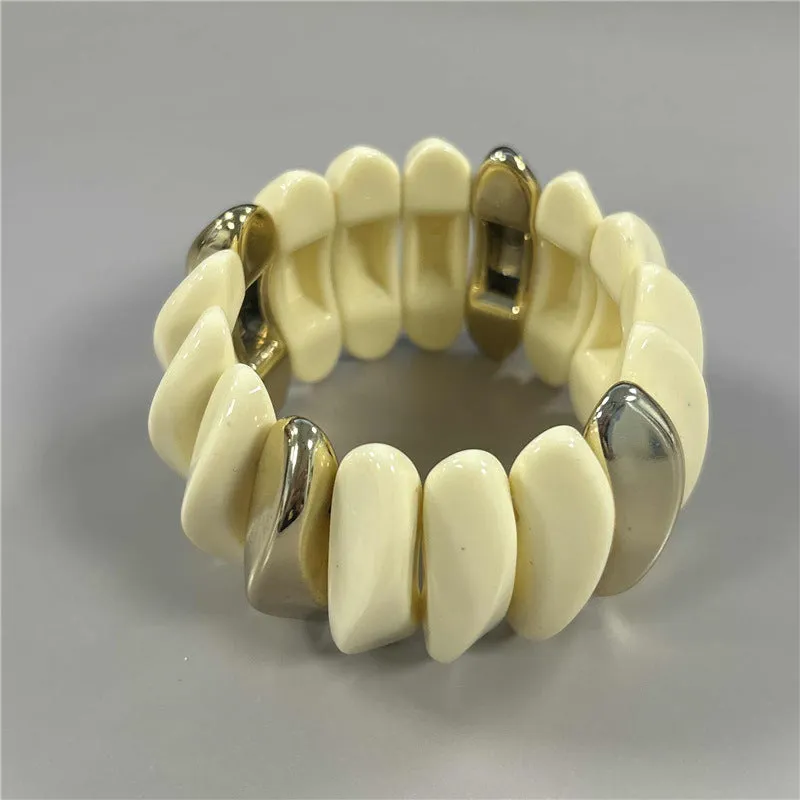 Wholesale Retro Geometric Round Smudged Transparent Bracelet