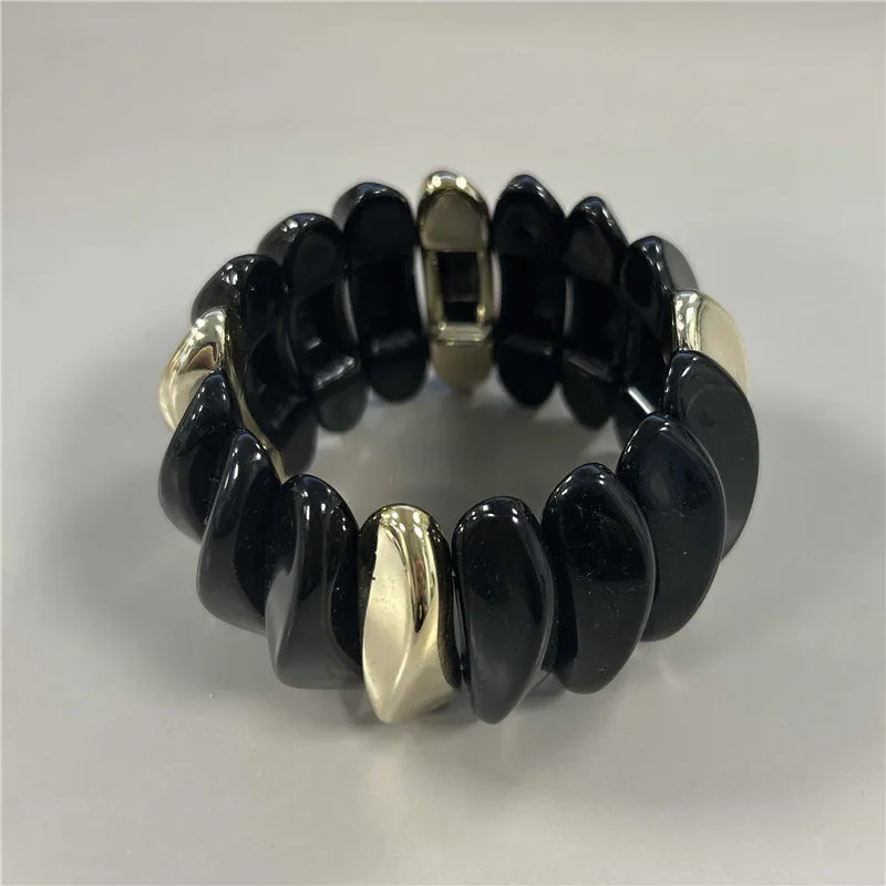 Wholesale Retro Geometric Round Smudged Transparent Bracelet