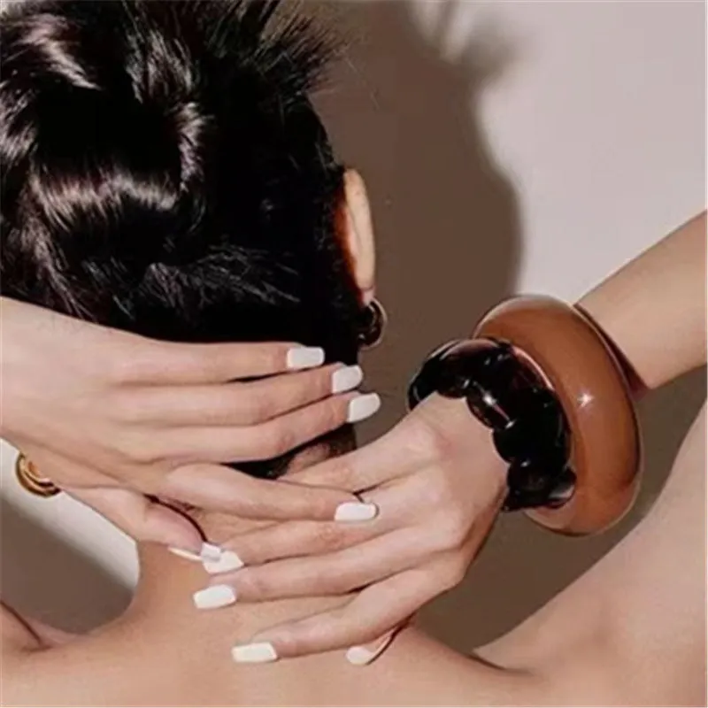 Wholesale Retro Geometric Round Smudged Transparent Bracelet