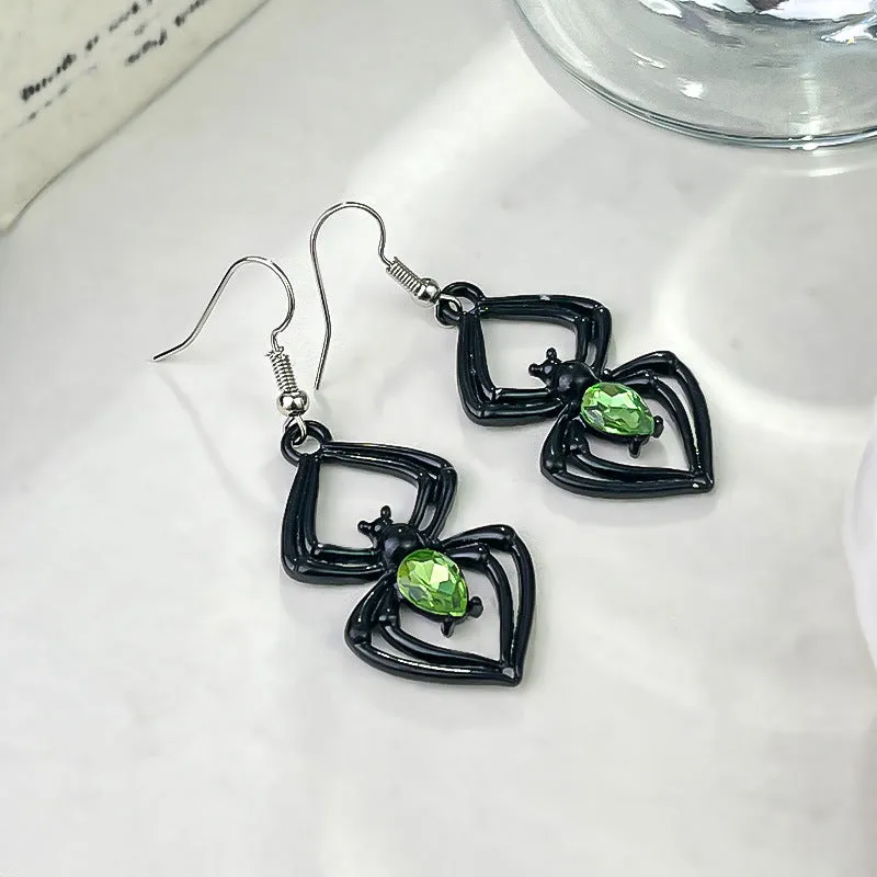Wholesale Retro Halloween Exaggerated Hollow Spider Earrings