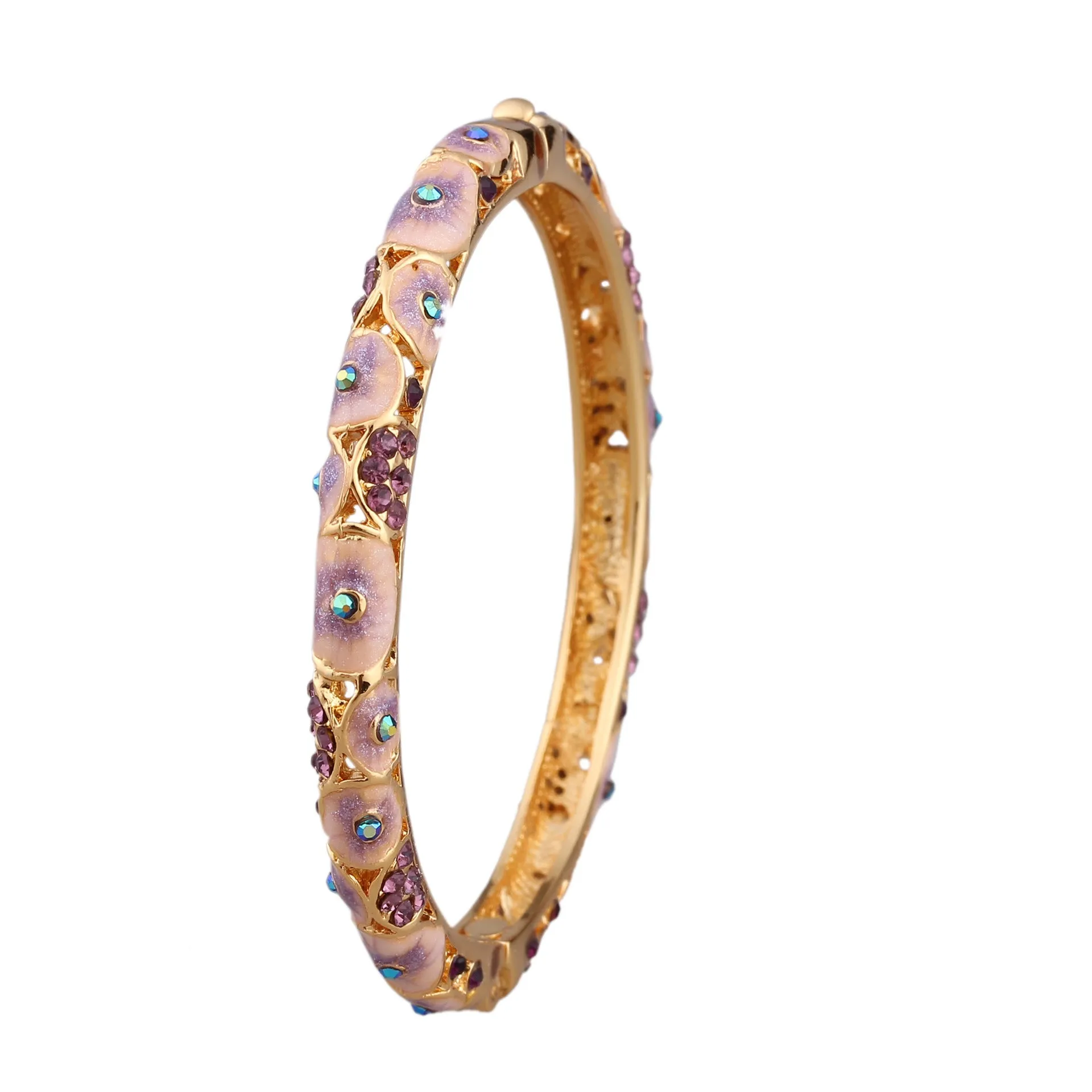 Wholesale  Retro Hollow Enamel Gold-plated  Cloisonne Bracelet