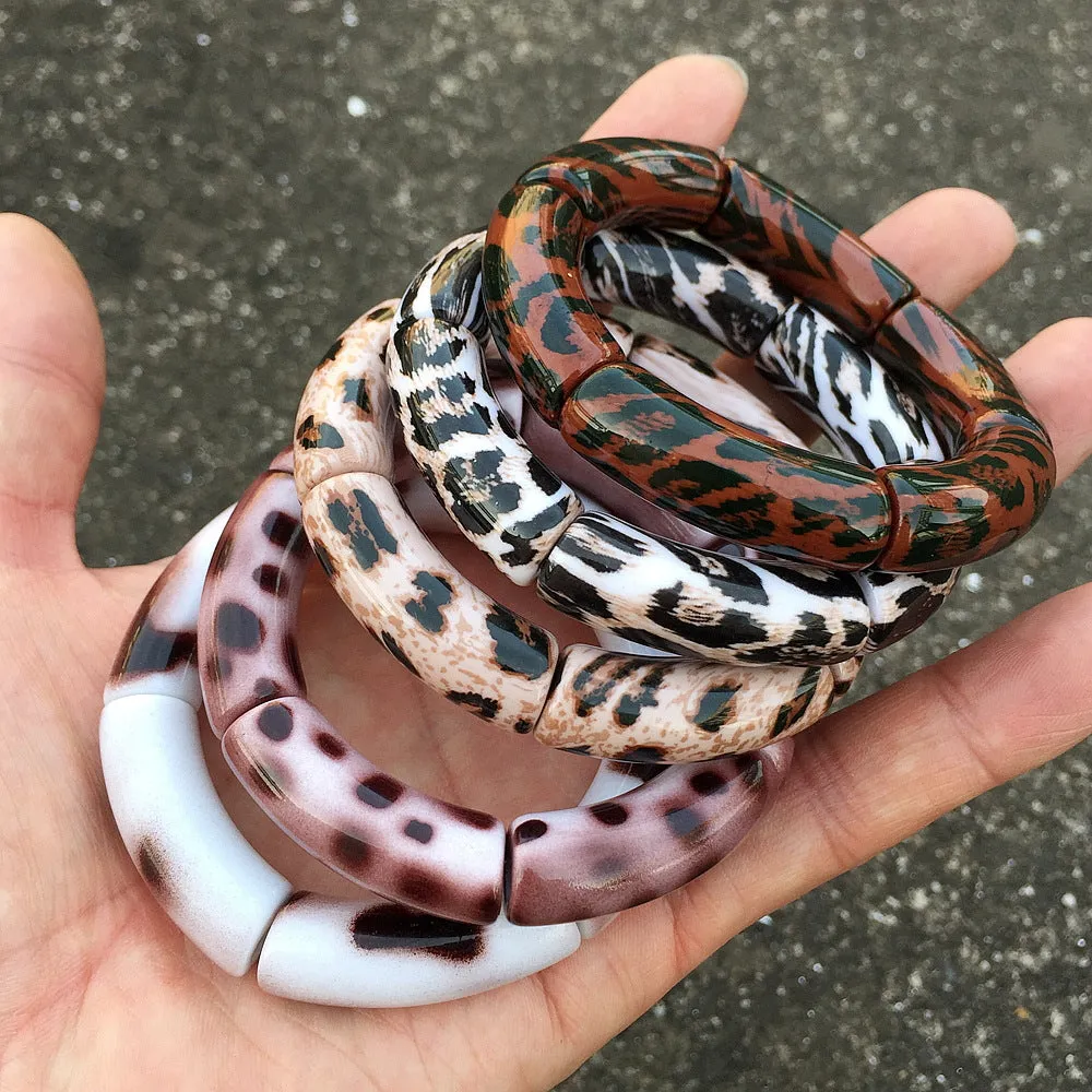 Wholesale Retro Leopard Series Elastic Bend Bracelet