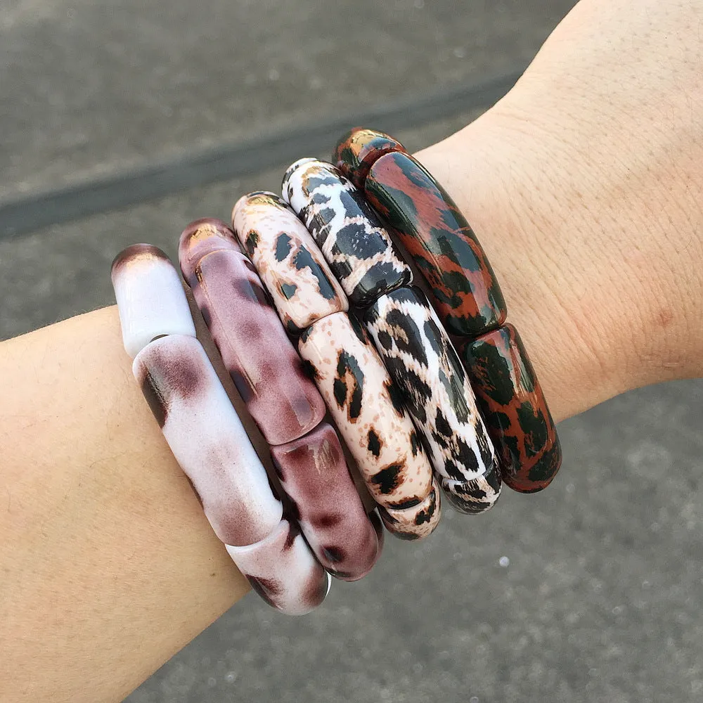 Wholesale Retro Leopard Series Elastic Bend Bracelet