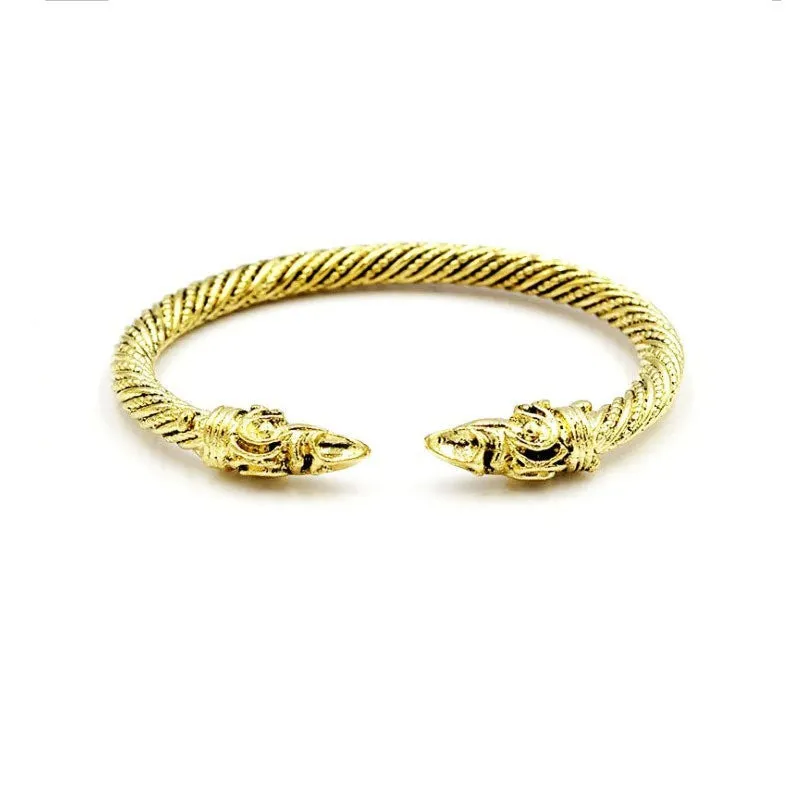 Wholesale Retro Men's Wolf Head Opening Bracelet