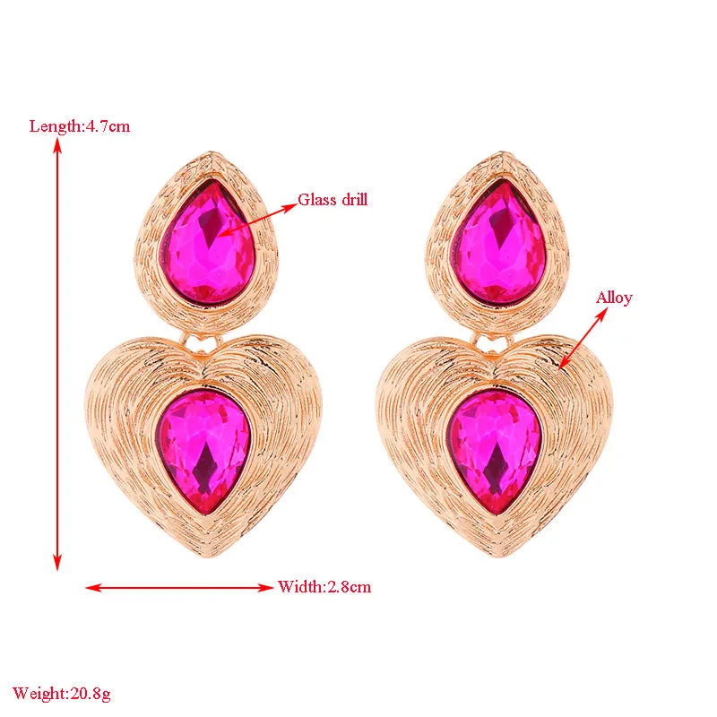 Wholesale Retro Metal Irregular Multi-layered Love Antique Style Golden Earrings
