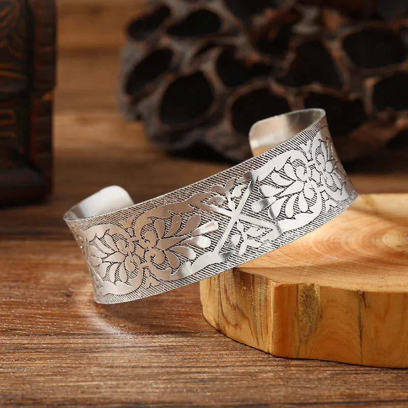 Wholesale Retro metal wide open personality ethnic style silver exotic middle and ancient accessories