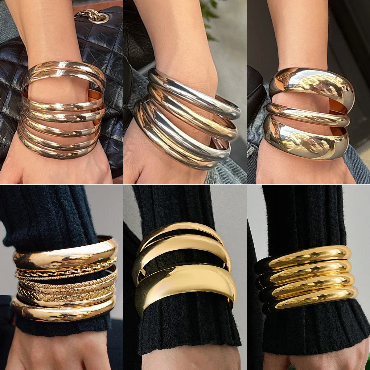 Wholesale Retro Niche Glow Bracelet suit Exaggerated Snakeskin Thread Hand Jewelry