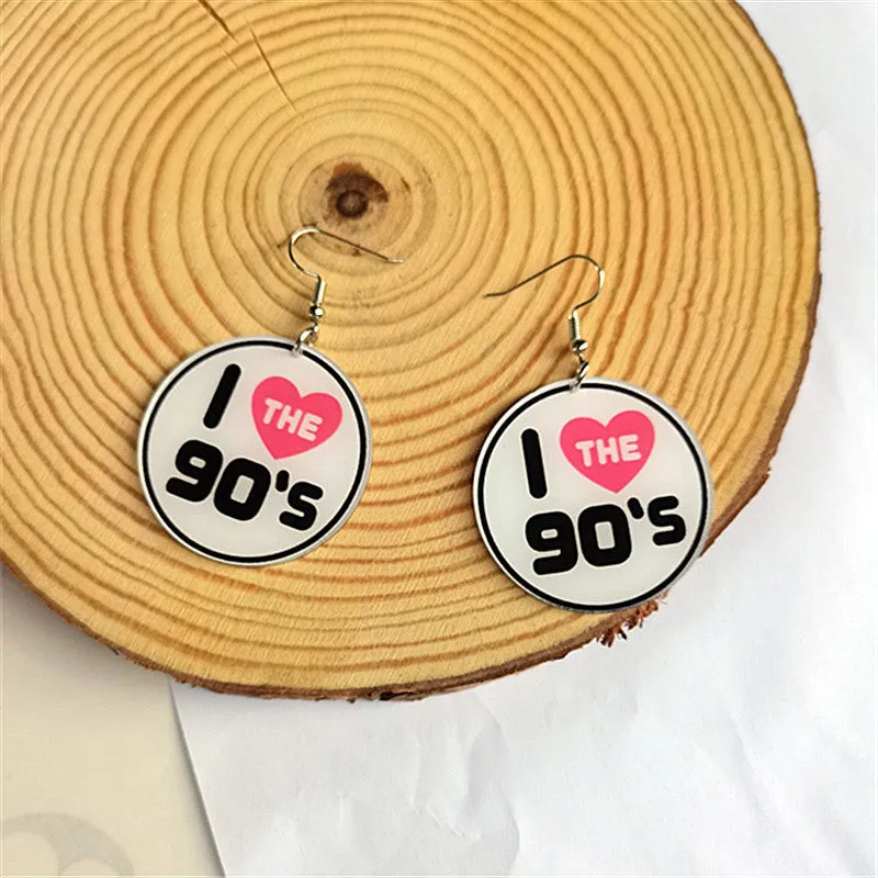 Wholesale Retro Nostalgic Rubik's Cube Game Console Skates Acrylic Earrings