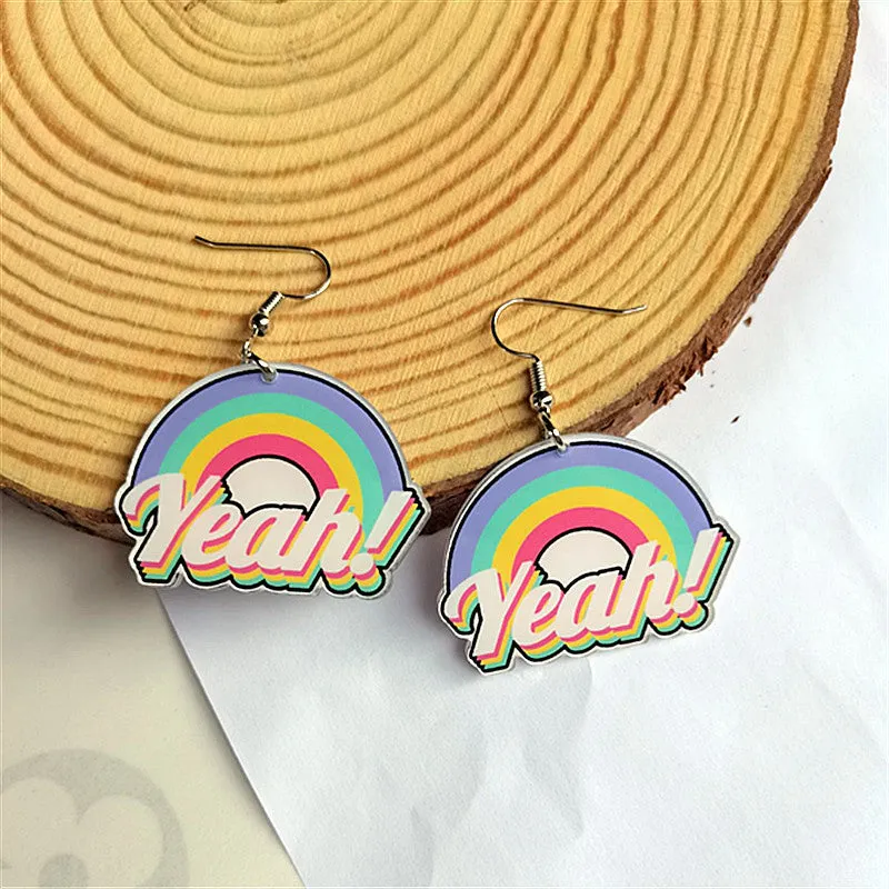 Wholesale Retro Nostalgic Rubik's Cube Game Console Skates Acrylic Earrings