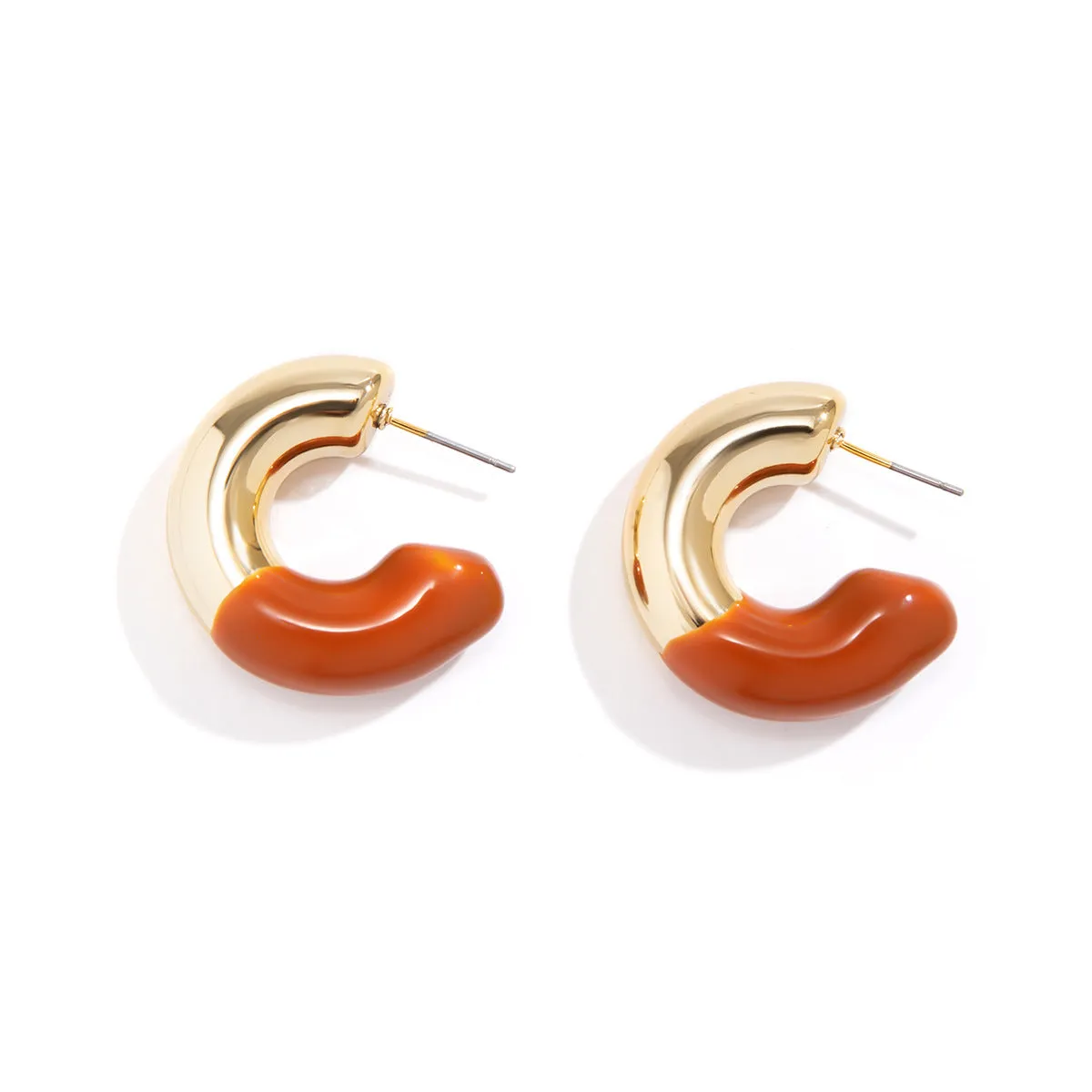 Wholesale Retro Oil Drop C Shape Simple Alloy Earrings