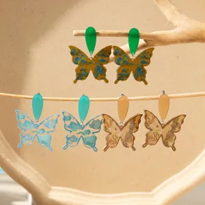 Wholesale Retro Oil Painting Butterfly Earrings
