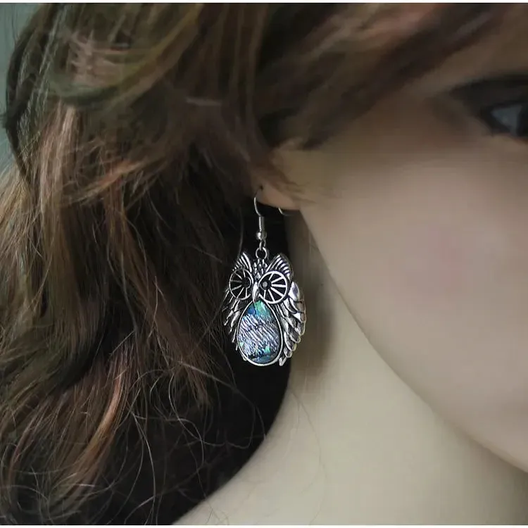 Wholesale  retro style shell owl elephant color shell earrings retro special earrings