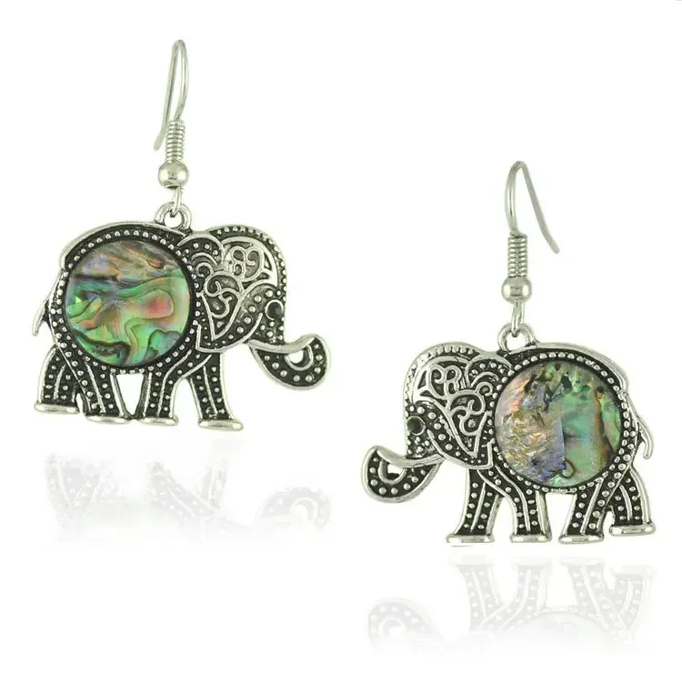 Wholesale  retro style shell owl elephant color shell earrings retro special earrings
