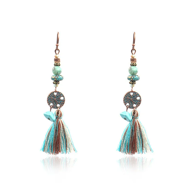 Wholesale Retro Tassel Fashion Exaggerated Long Earrings