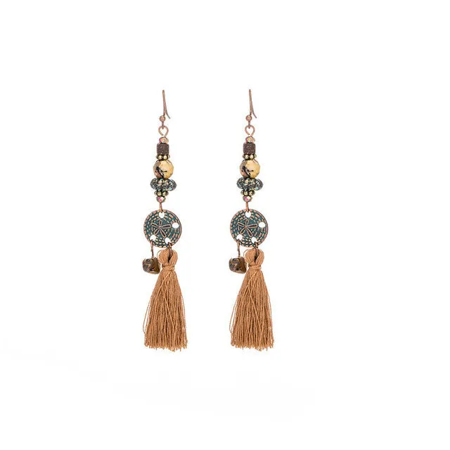 Wholesale Retro Tassel Fashion Exaggerated Long Earrings