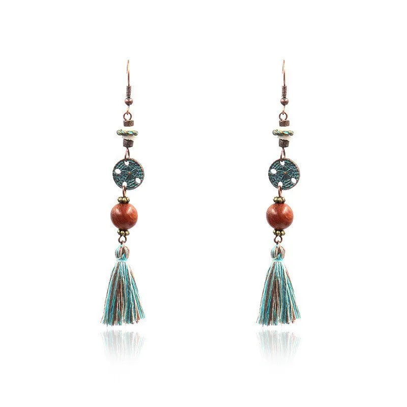 Wholesale Retro Tassel Fashion Exaggerated Long Earrings