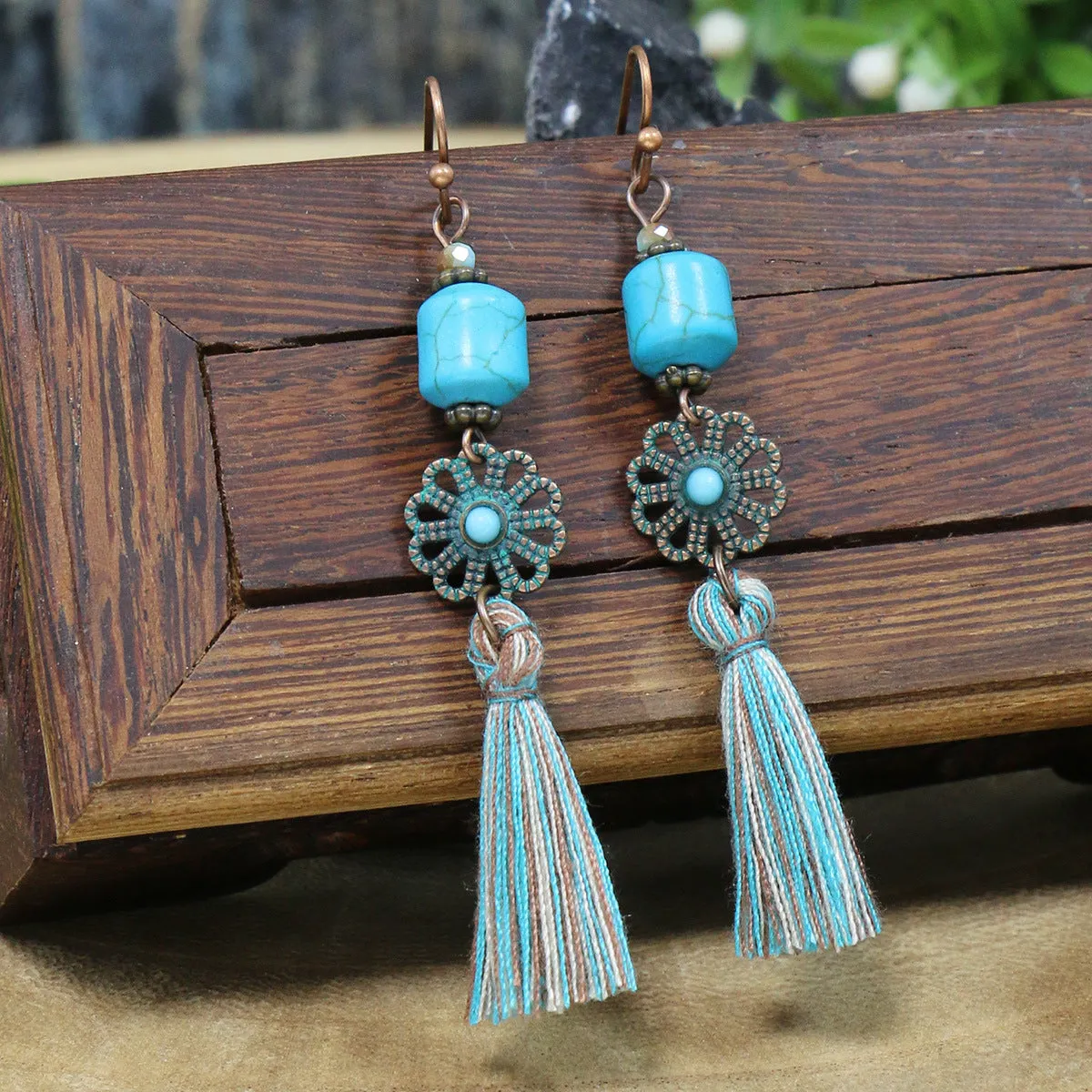 Wholesale Retro Tassel Fashion Exaggerated Long Earrings
