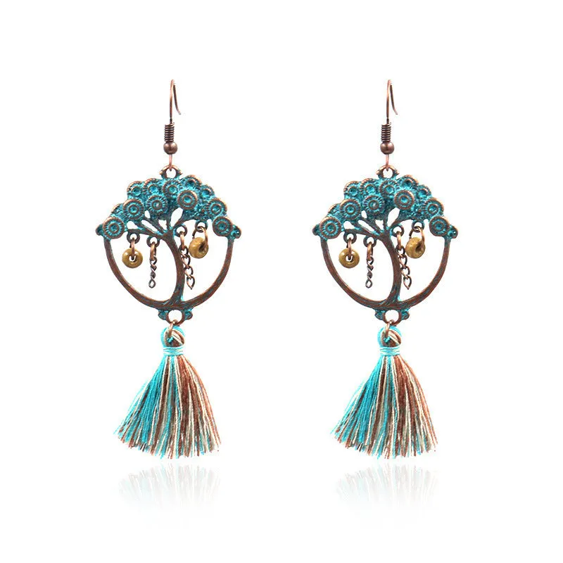 Wholesale Retro Tassel Fashion Exaggerated Long Earrings