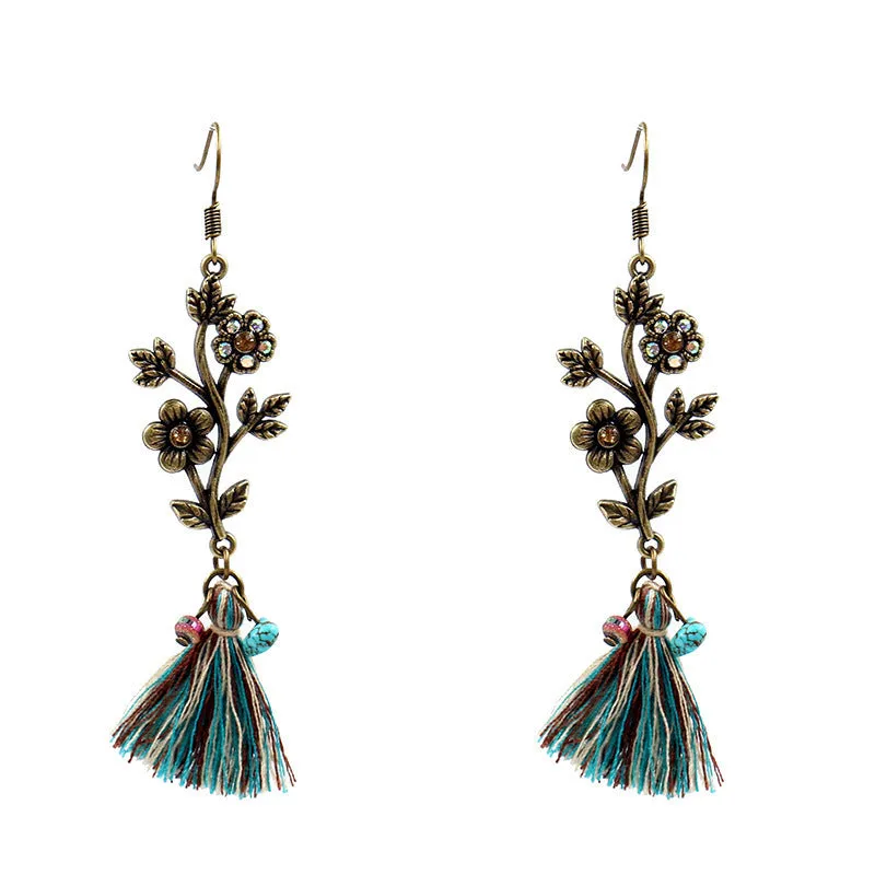 Wholesale Retro Tassel Fashion Exaggerated Long Earrings