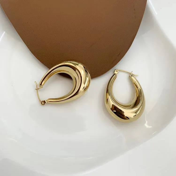 Wholesale Retro Water Drop Polished Earrings
