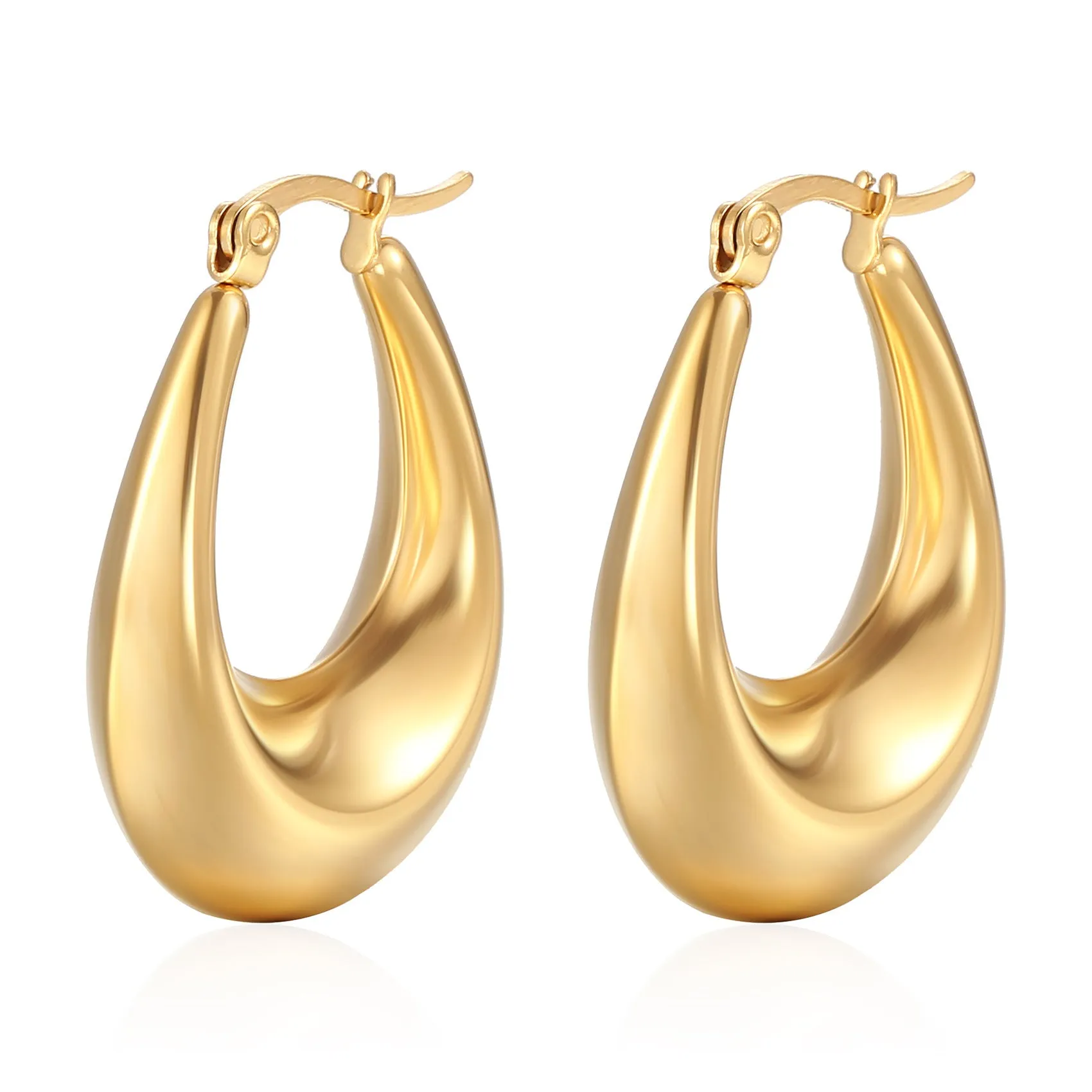 Wholesale Retro Water Drop Polished Earrings