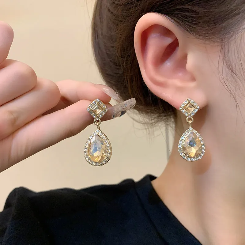 Wholesale Retro Zircon Drop Earrings Women's All-match Earrings