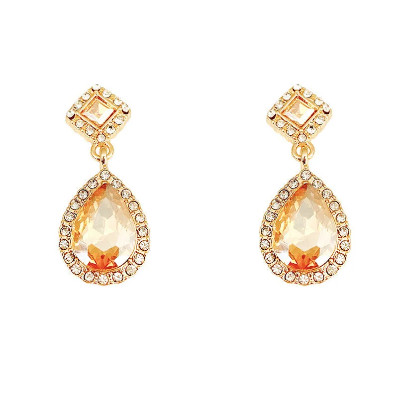 Wholesale Retro Zircon Drop Earrings Women's All-match Earrings