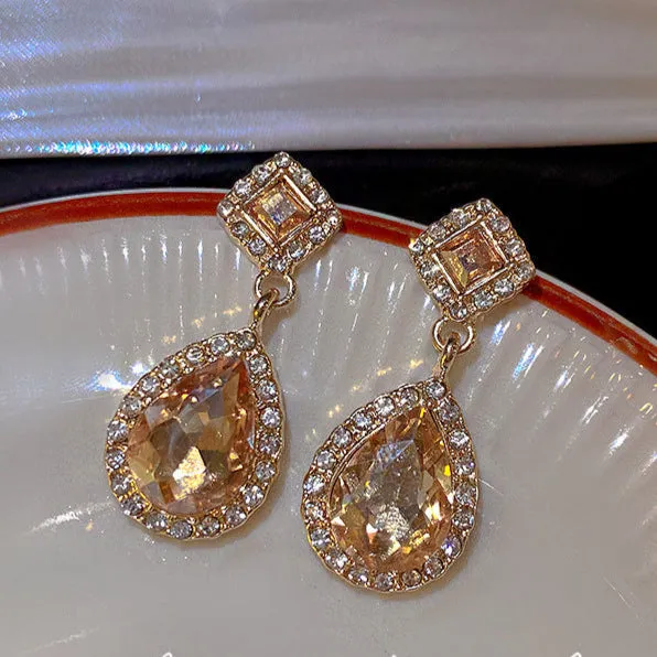 Wholesale Retro Zircon Drop Earrings Women's All-match Earrings