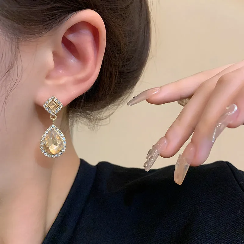 Wholesale Retro Zircon Drop Earrings Women's All-match Earrings