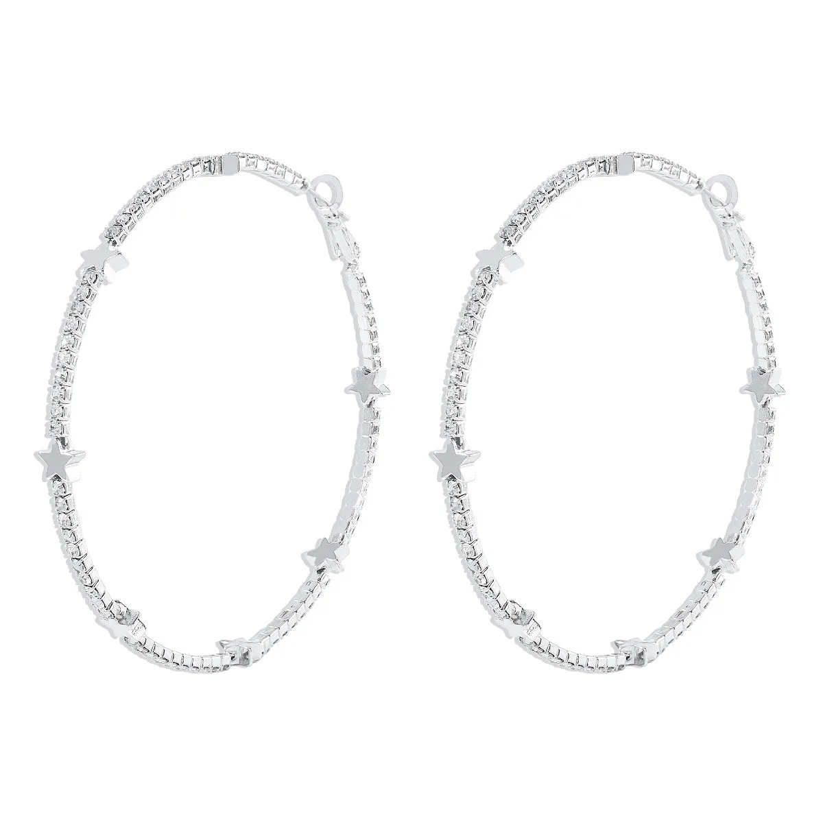 Wholesale Rhinestone Cutout Alloy Earrings