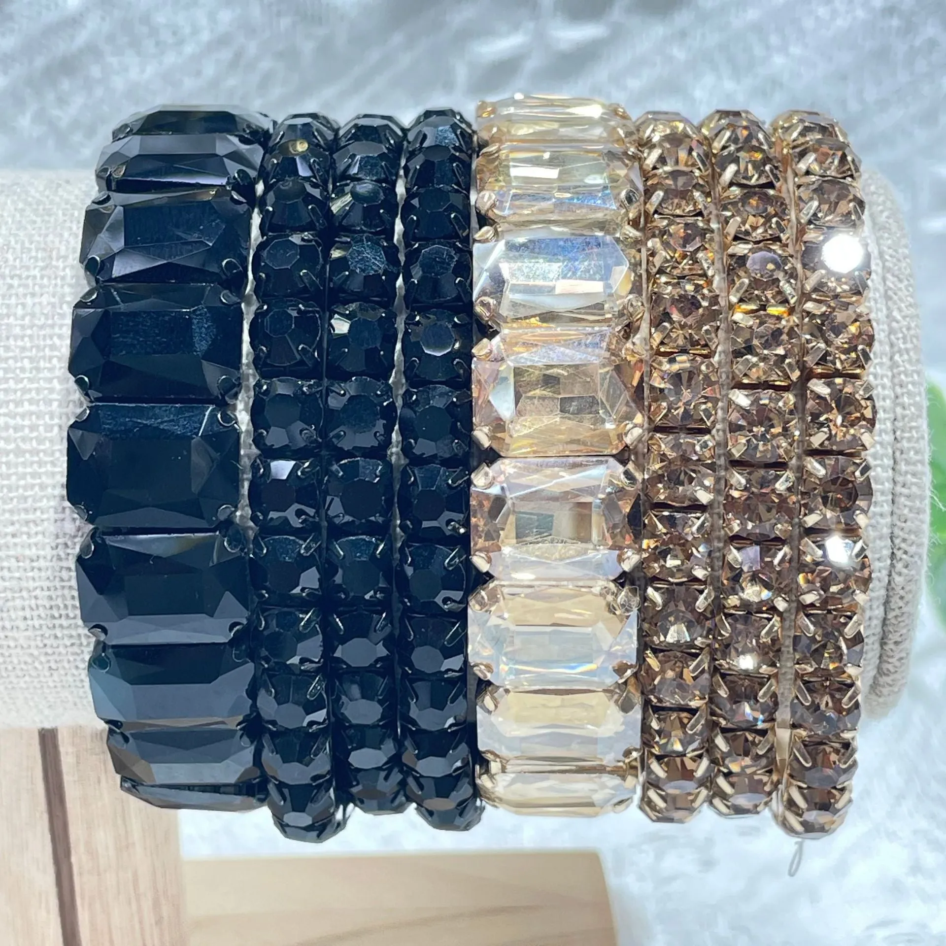 Wholesale rhinestone elastic rubber band bracelet