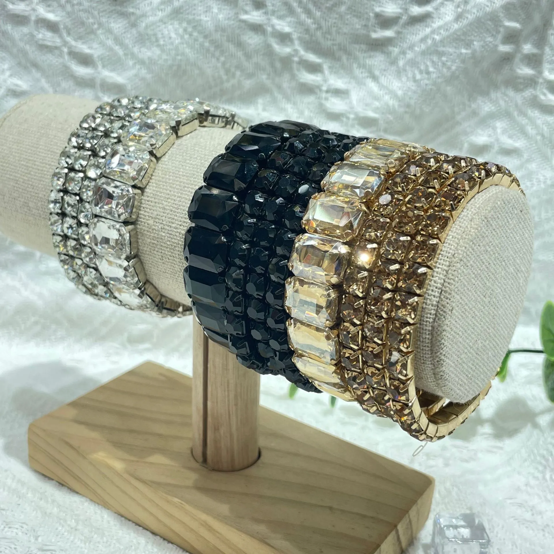 Wholesale rhinestone elastic rubber band bracelet