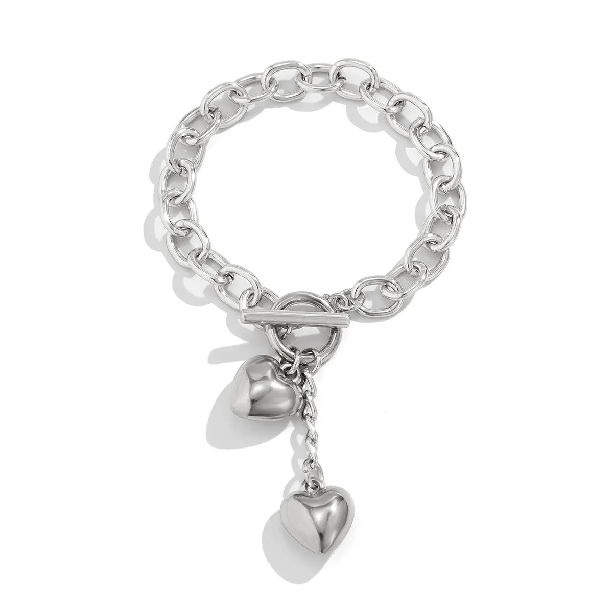 Wholesale Rhinestone Heart Tassel Alloy Bracelets