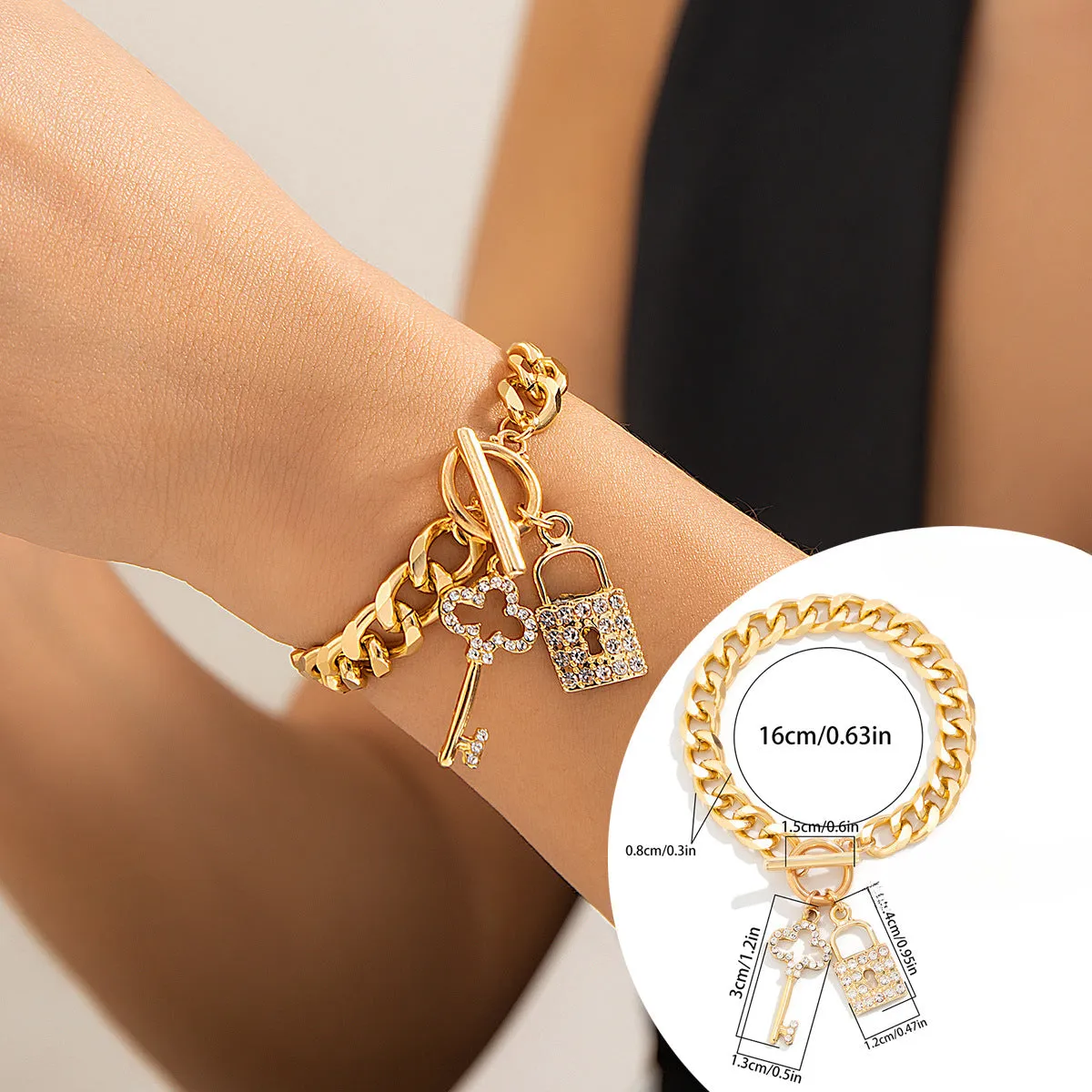 Wholesale Rhinestone Heart Tassel Alloy Bracelets