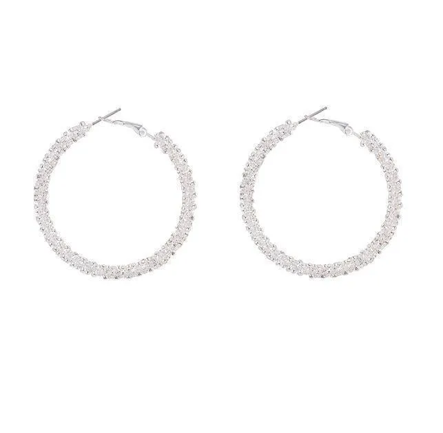 Wholesale Rhinestone Large Ring Earrings