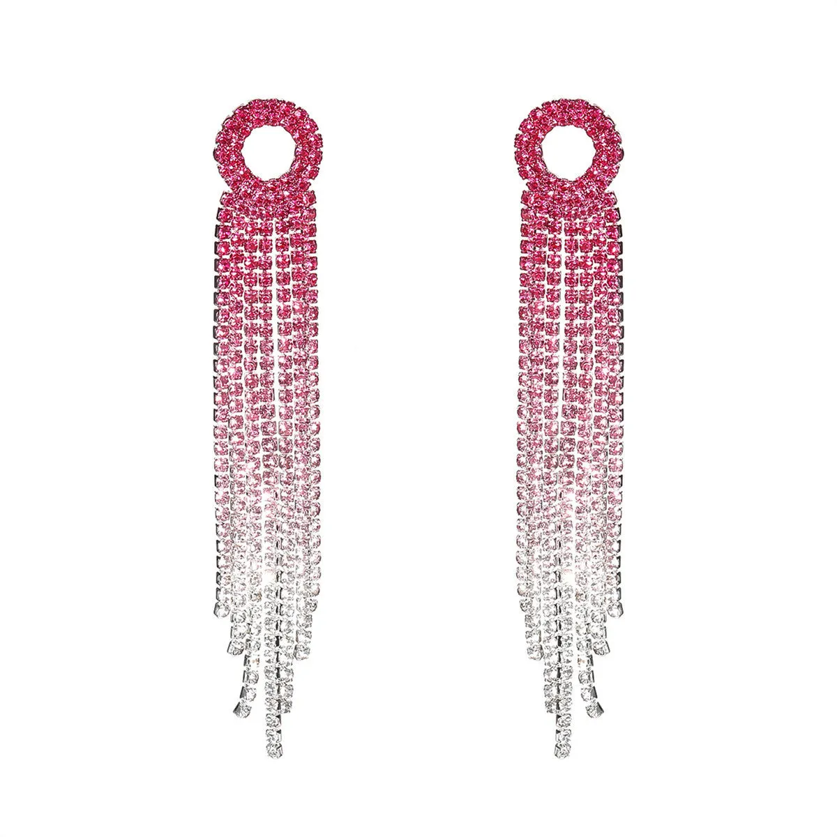 Wholesale Rhinestone Long Tassel Earrings