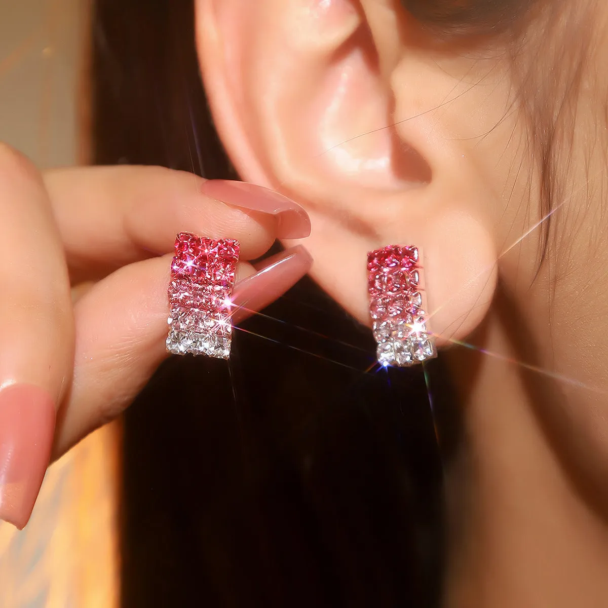 Wholesale Rhinestone Long Tassel Earrings