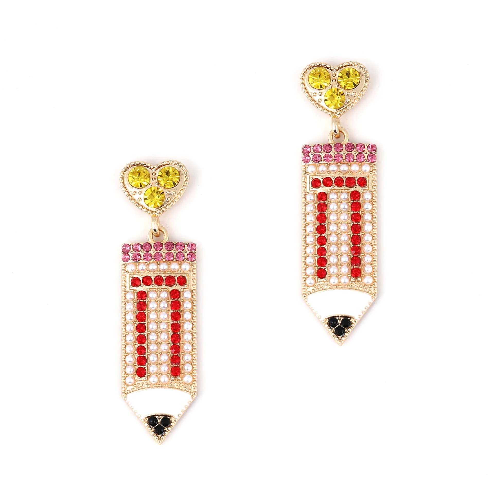 Wholesale Rhinestone Pencil Alloy Earrings