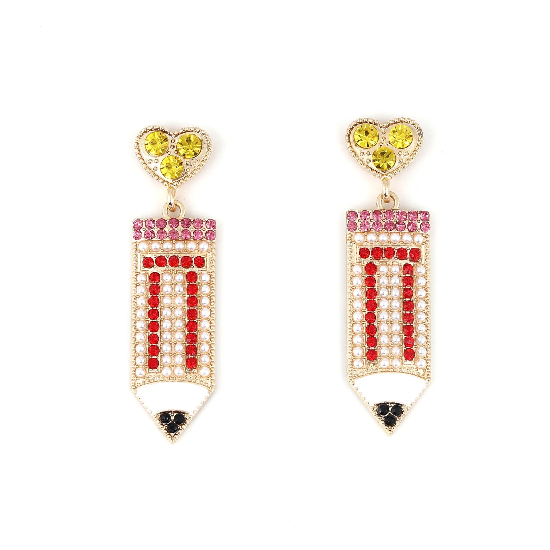 Wholesale Rhinestone Pencil Alloy Earrings