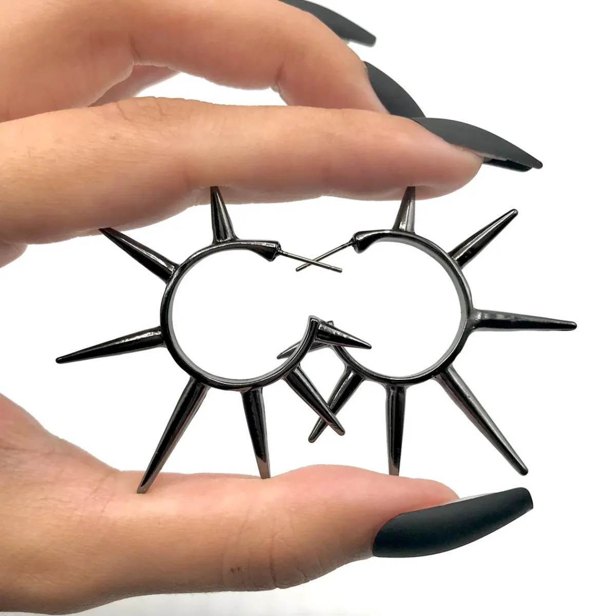 Wholesale Rock Punk Dark Rivet Earrings