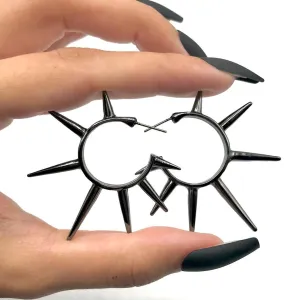Wholesale Rock Punk Dark Rivet Earrings