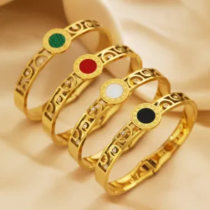 Wholesale Roman Numerals Vintage Hollow Titanium Steel Bracelet